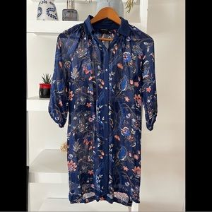 Club Monaco Silk Floral Tunic Dress Size 2